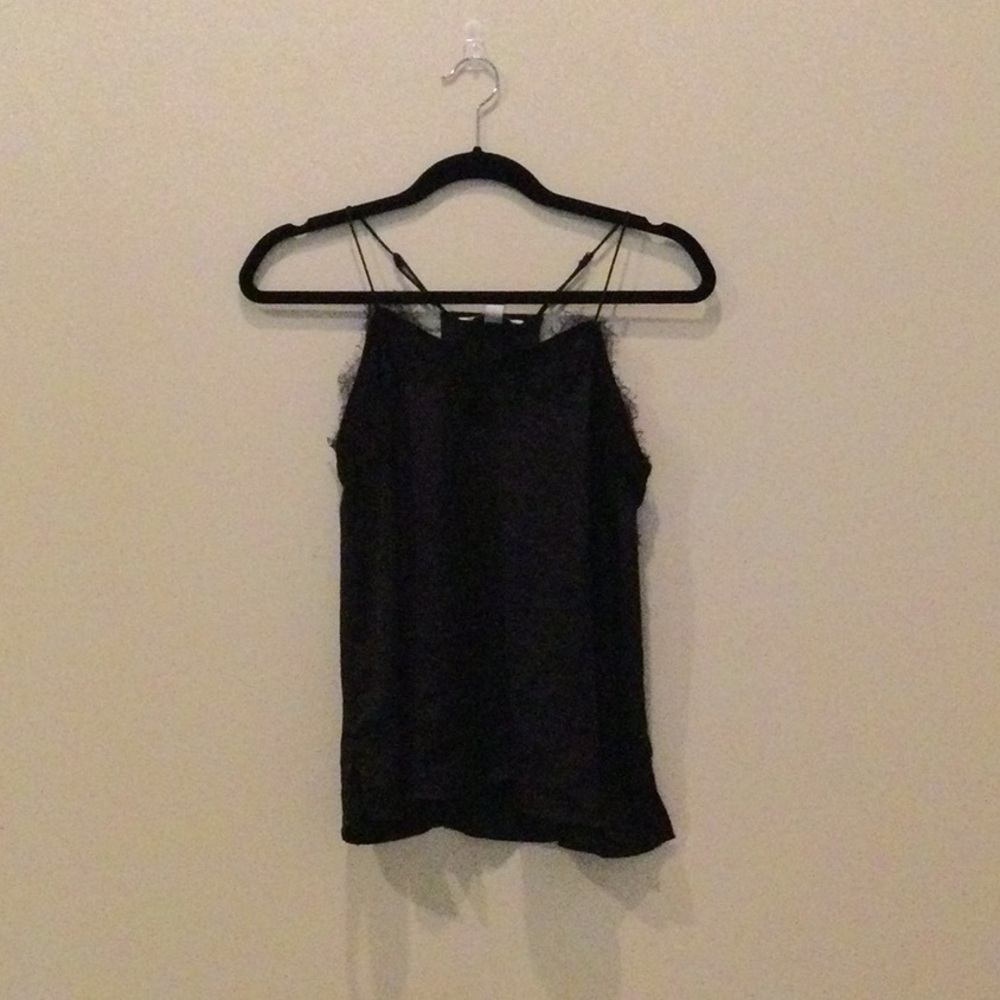 Black Lace-Trim Cami Top